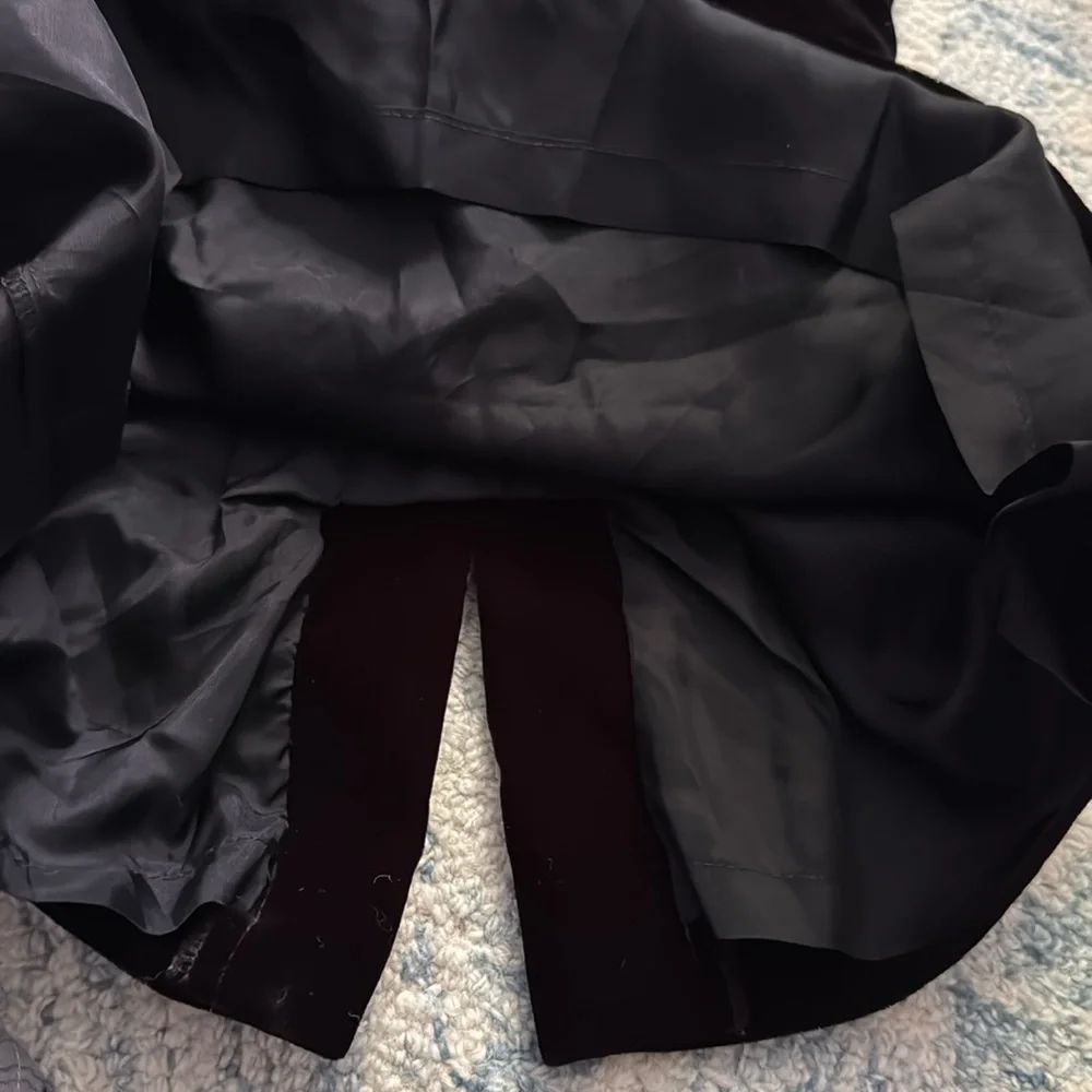 Adrianna Papell vintage 90s Black White Velvet Dress Bow Wednesday Addams 14